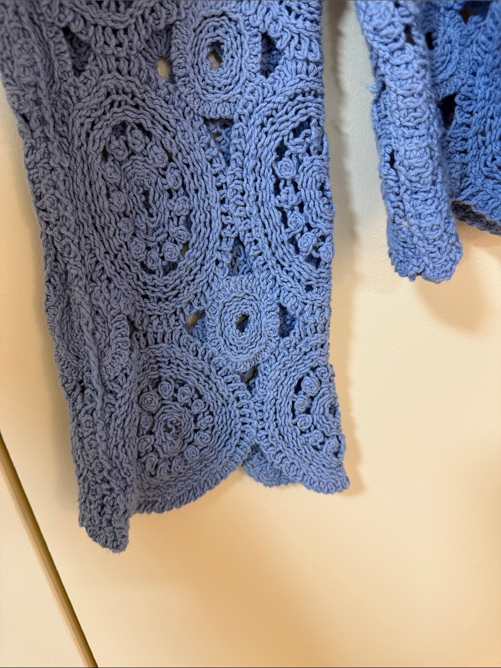 Ultra Pink Lavender Blue Crochet Circle Sweater - Picture 4 of 7